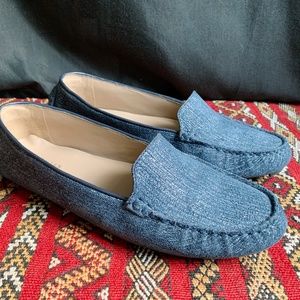 Cole Haan / Blue and Metallic Driving Moccasins / Size 8.5